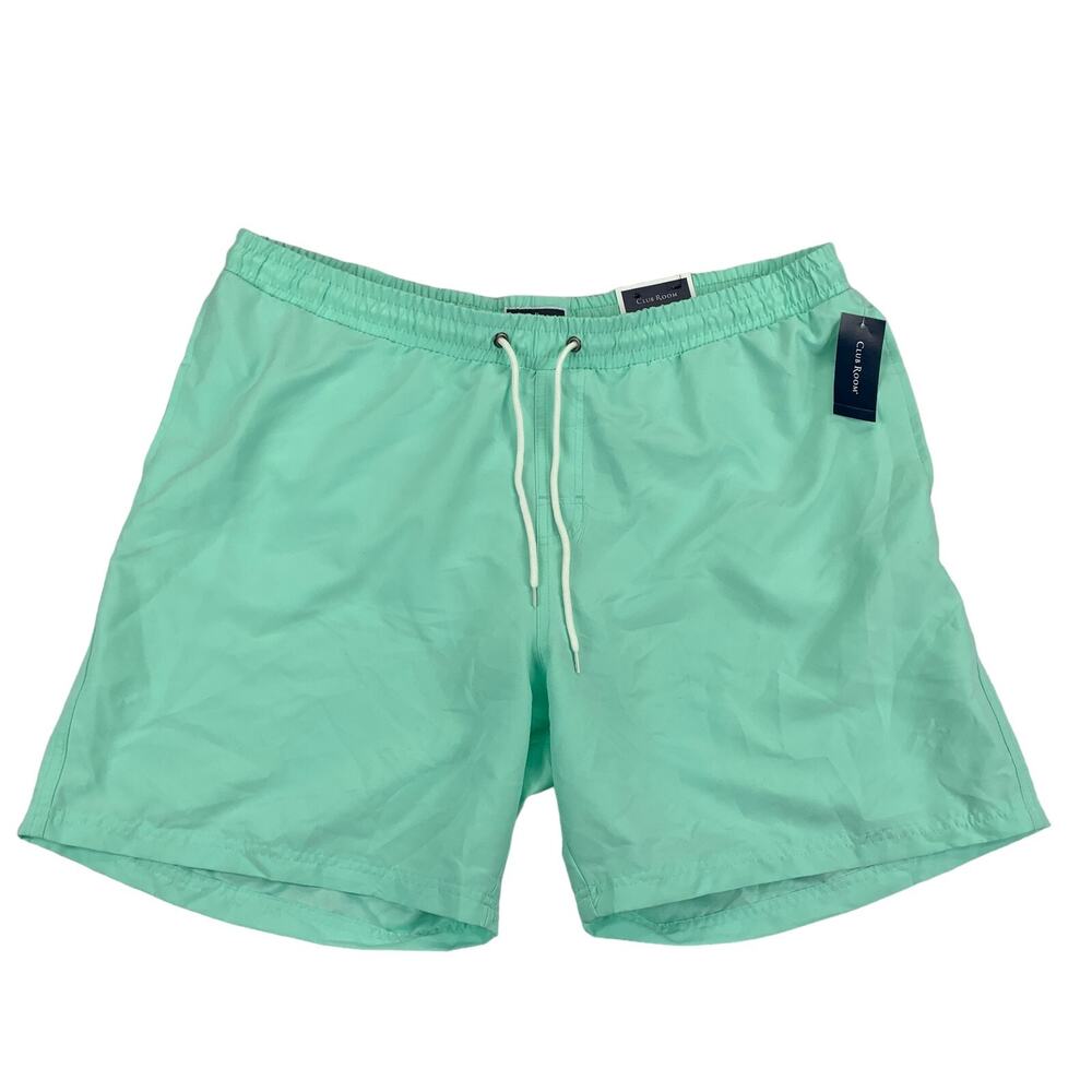 Club Room Mens Quick-Dry Performance Solid 7" Swim Trunks Mint Green 2XL